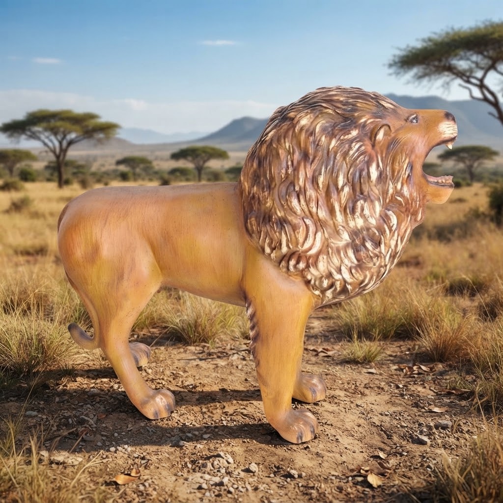 Naturalnej wielkości figura lwa do parku safari i ogrodu 150 cm