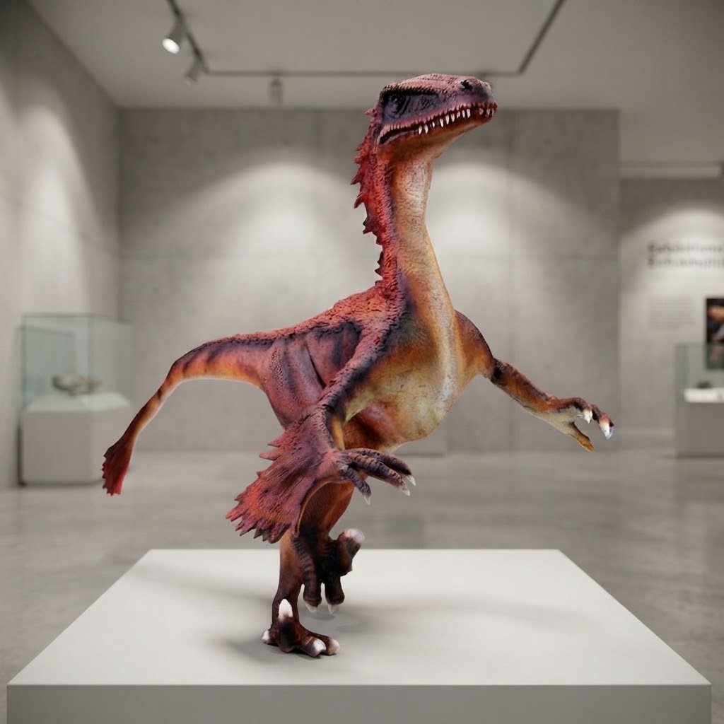 Upierzona figura dinozaura Deinonychus do ekspozycji i parku 240 cm