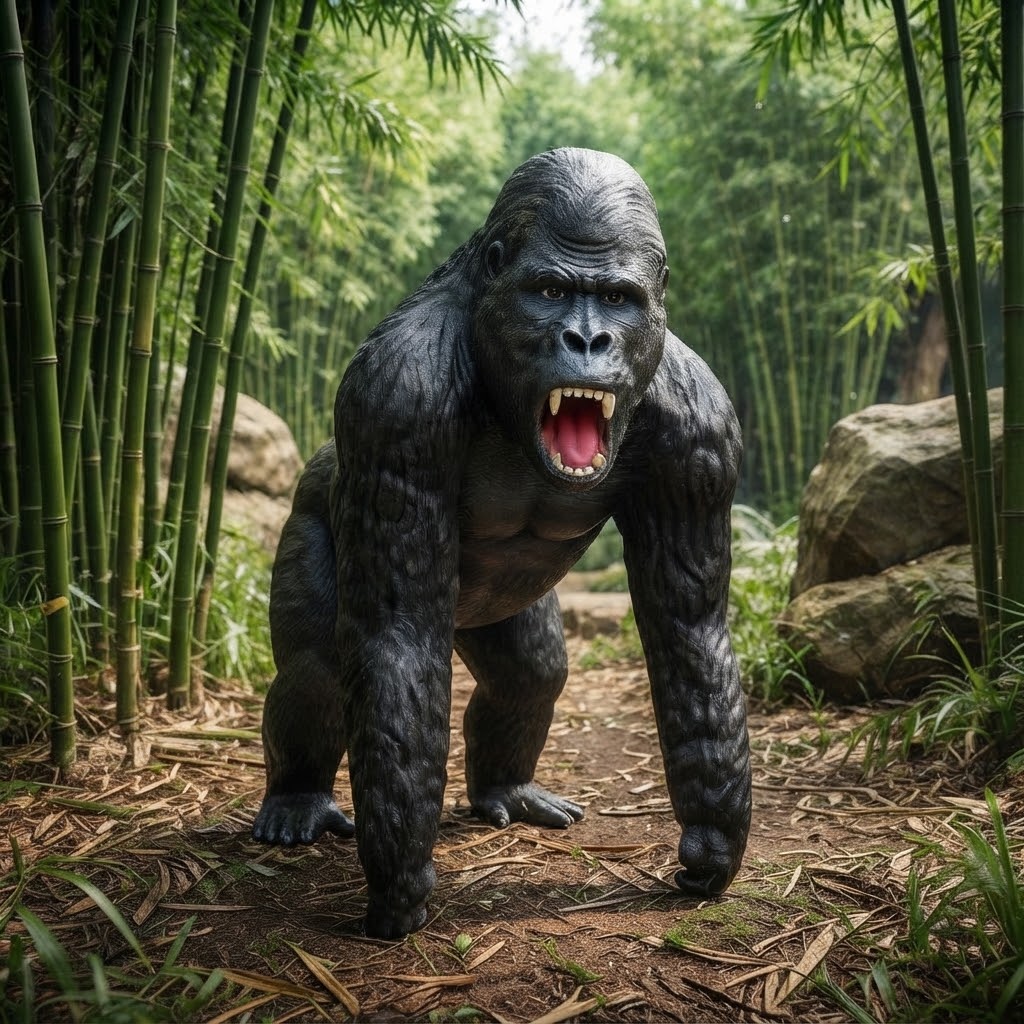 Muskularna figura goryla do ogrodu zoologicznego i parku 130 cm