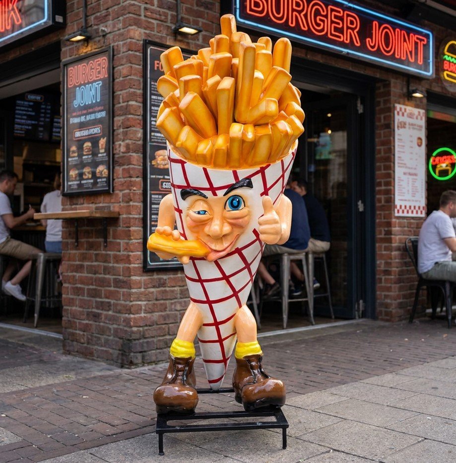 Figura reklamowa 3D Frytki na witrynę baru i food trucka 180cm