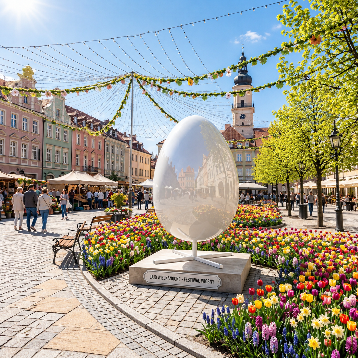 Duże jajko wielkanocne na stelażu – figura 220 cm