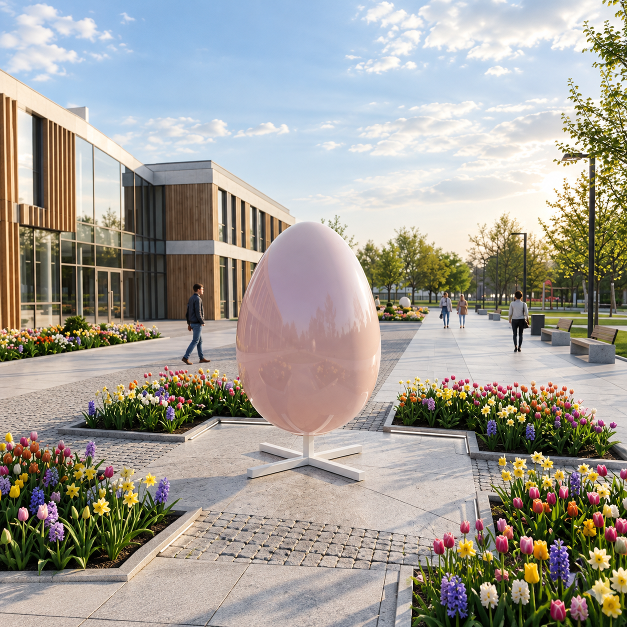 Duże jajko wielkanocne na stelażu – figura 220 cm