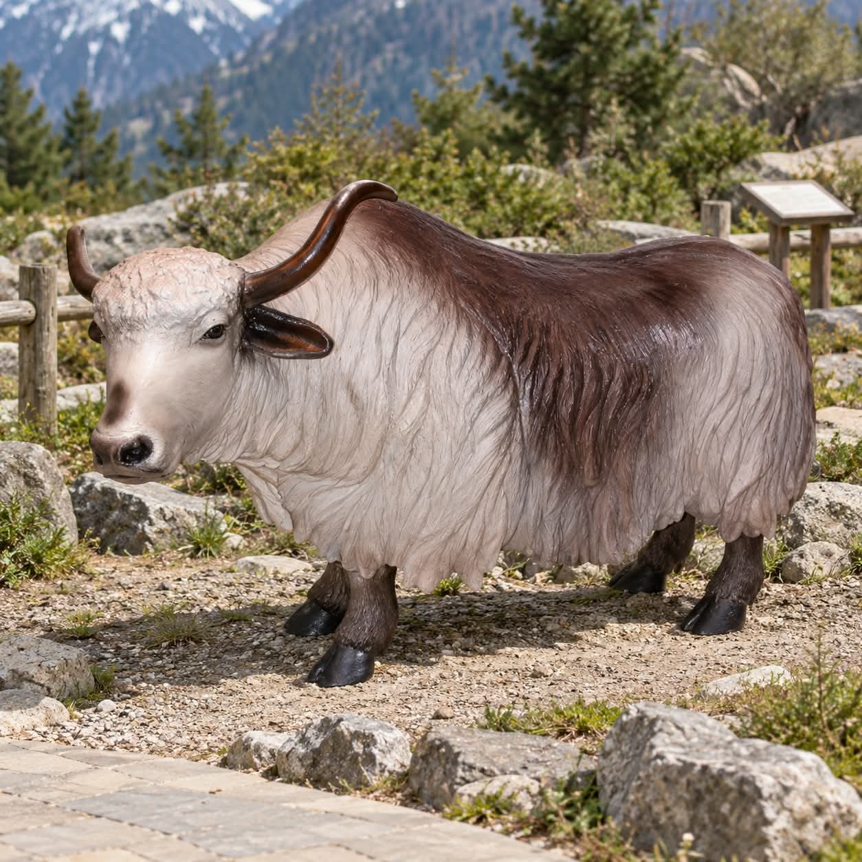 Figura Jak z laminatu, długowłosy wół górski do zoo i ogrodu tematycznego 270 cm