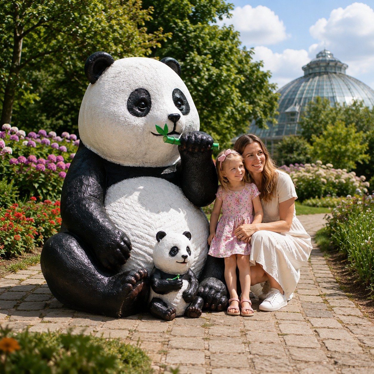 Wielkogabarytowa figura Panda do ZOO i ogrodu botanicznego 190cm
