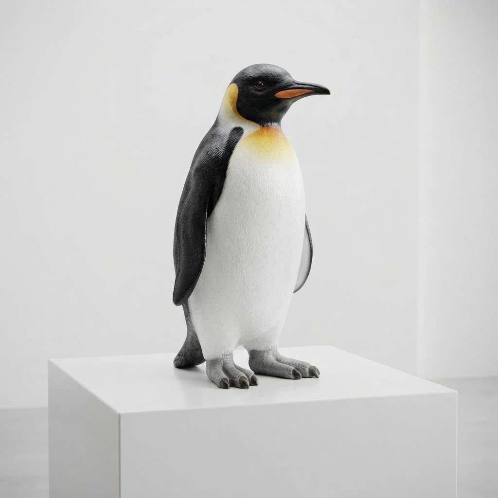 Efektowna figura pingwina do oceanarium i ogrodu zoologicznego 90 cm