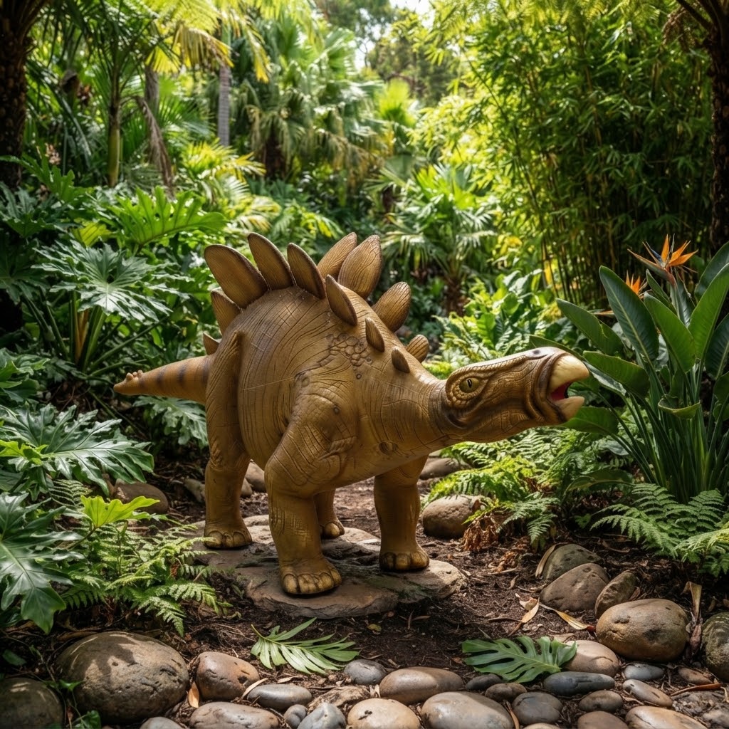 Kameralna figura dinozaura Stegozaur do parku i skweru miejskiego 240 cm