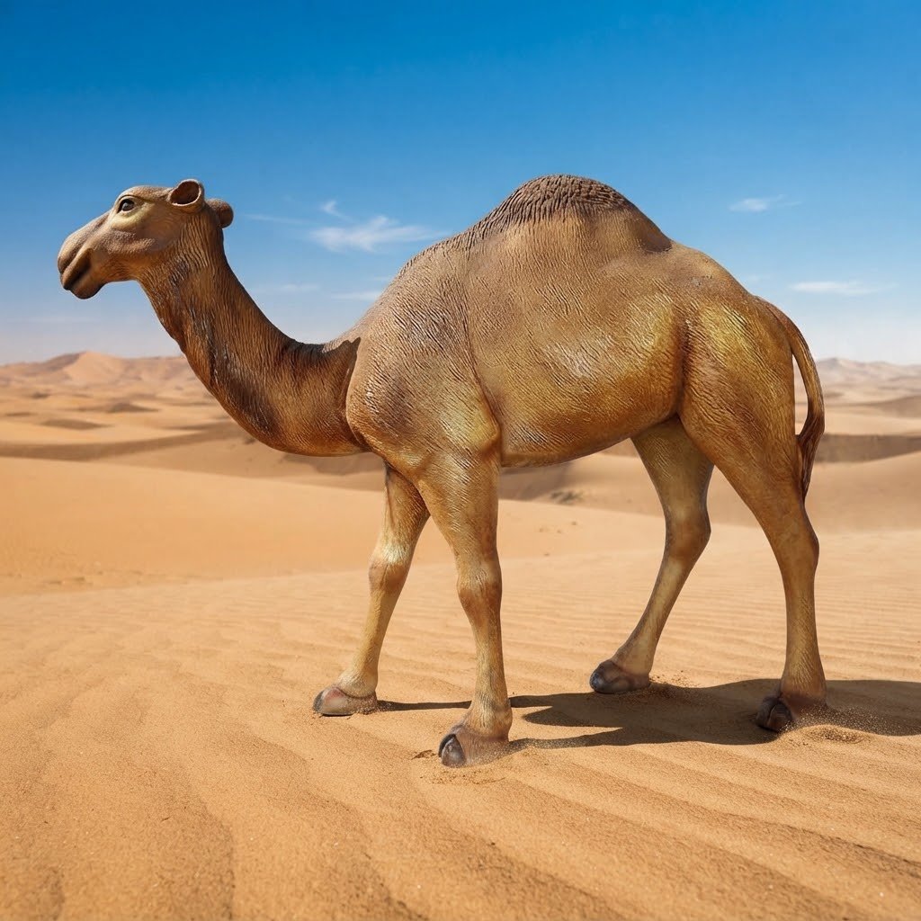 Wielkogabarytowa figura wielbłąda do parku safari i pustynnej scenografii 290 cm