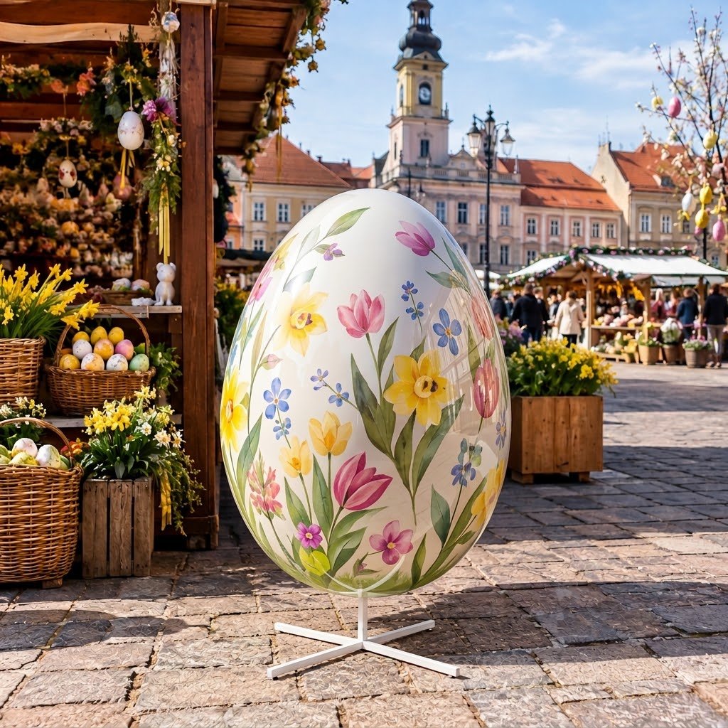 Jajko dekoracyjne na stojaku – figura wielkanocna 150 cm